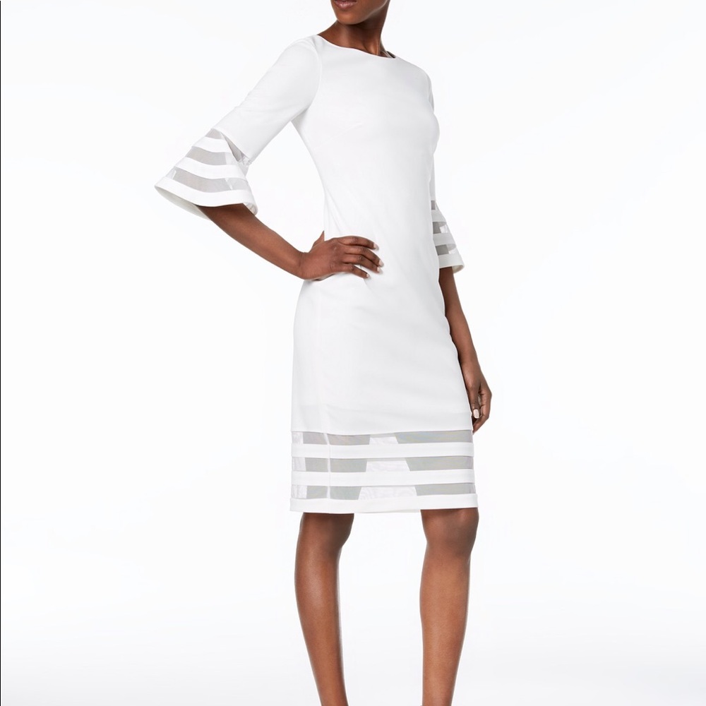 Calvin Klein Illusion Sleeve Sheath Dress